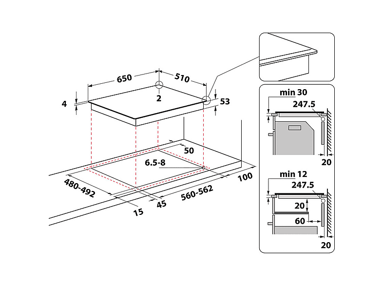 Encimera inducción - Whirlpool SMO 658C/BT/IXL, 8 zonas, Independiente, 65 cm, Negro
