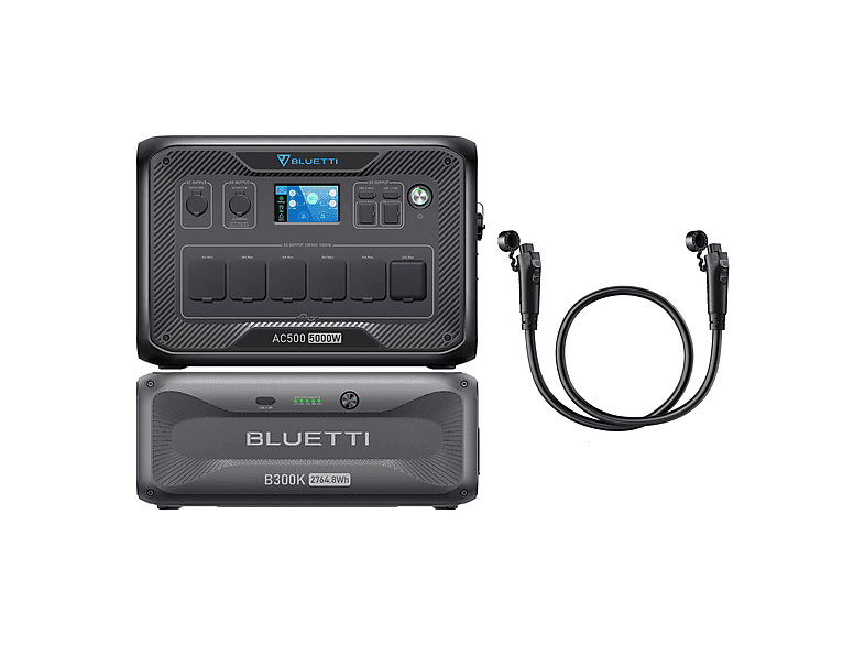 Estación de energía - Bluetti AC500+B300K con cable P150D a P090D, 2764Wh, 5*5000W (10000W Max.)
