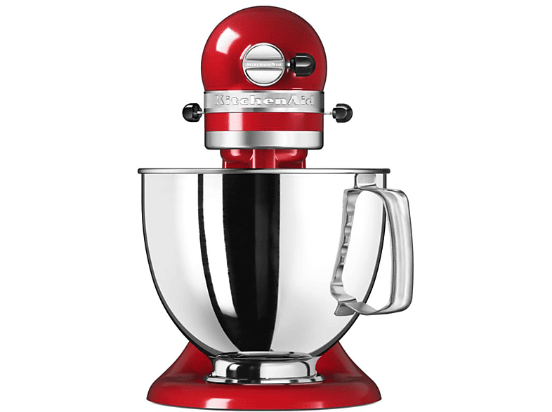 Robot amasador - KitchenAid Artisan 5KSM125EER, 300W, 4.8 l, Hasta 220 rpm, 4 accesorios, Rojo