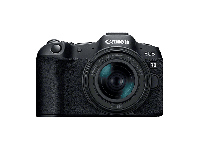 Cámara EVIL - Canon EOS R8+RF 24-50MM F4.5-6.3 IS STM, 25,6 megapixel, CMOS, 4K 3840p, Negro