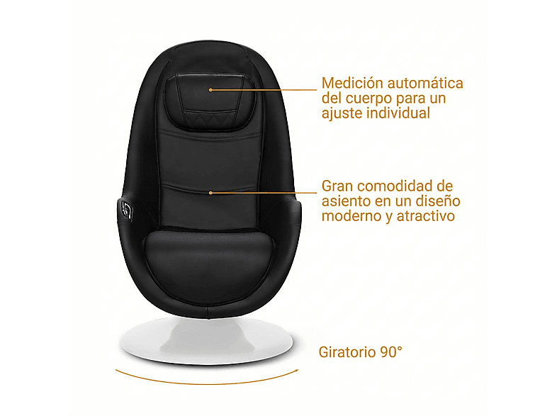 Sillón de masaje - Medisana RS 660, Niveles de funcionamiento: 3, Peso máximo 120 kg, negro