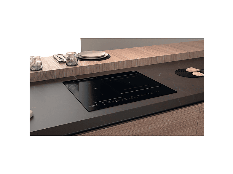 Placa de inducción - Hotpoint HOT8050147581568, 3 zonas, 590 mm, Negro