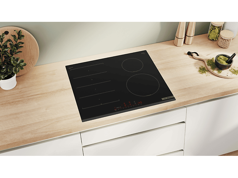 Placa inducción - Bosch PIX631HC1E, 4 Fuegos zonas, 592 mm, Negro