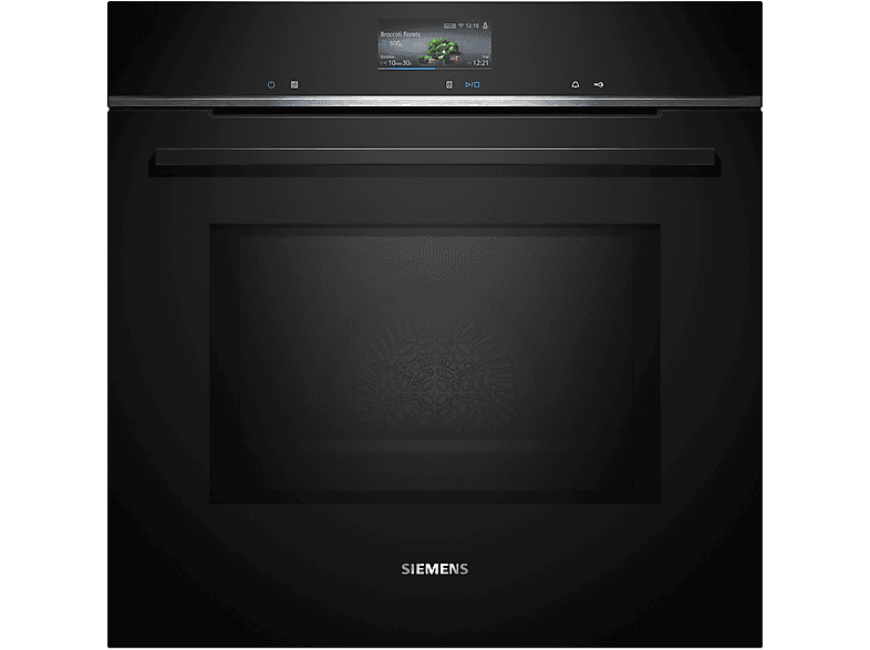 Horno microondas - Siemens iQ700 HM736GAB1, Integrable, Hidrolítica, 67 l, 59,4 cm, Negro