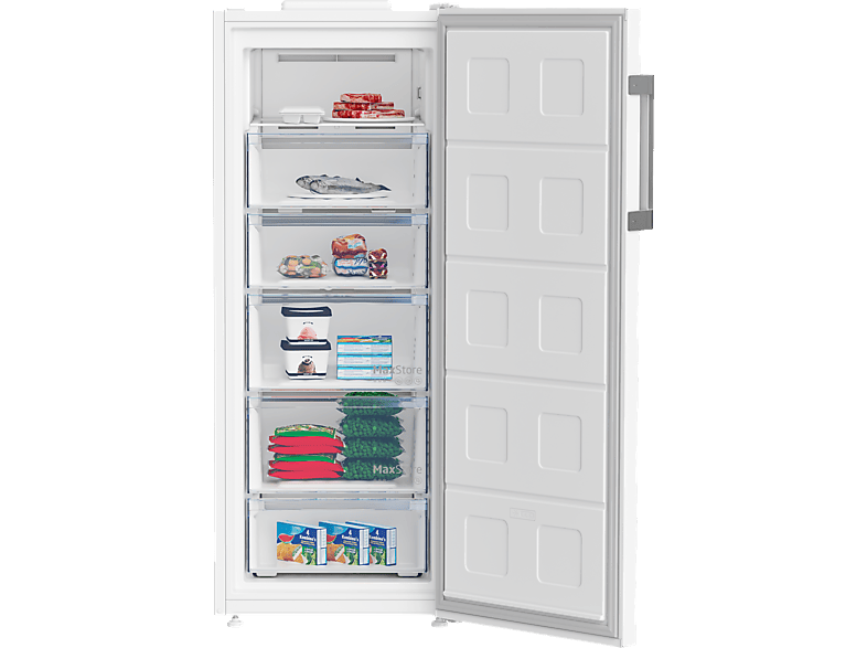 Congelador vertical - Beko B3RFNE274W, 271 l, 151,5 cm, Blanco