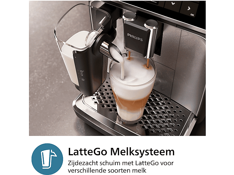 Cafetera express - Philips EP3347/90, 15 bar, 230 W, 0,26 l, 2 tazas, Negro