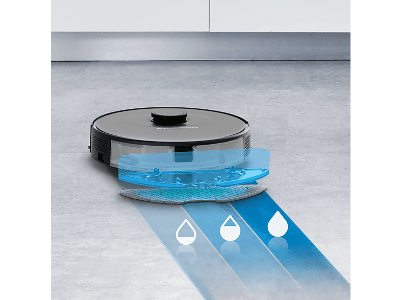 Robot aspirador - Rowenta RR8575WH, Potencia de succión 2,7 kPa, Depósito 4,1 l, Autonomía 120 min, Negro