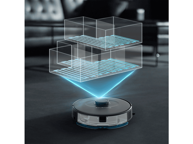 Robot aspirador - Rowenta RR8575WH, Potencia de succión 2,7 kPa, Depósito 4,1 l, Autonomía 120 min, Negro