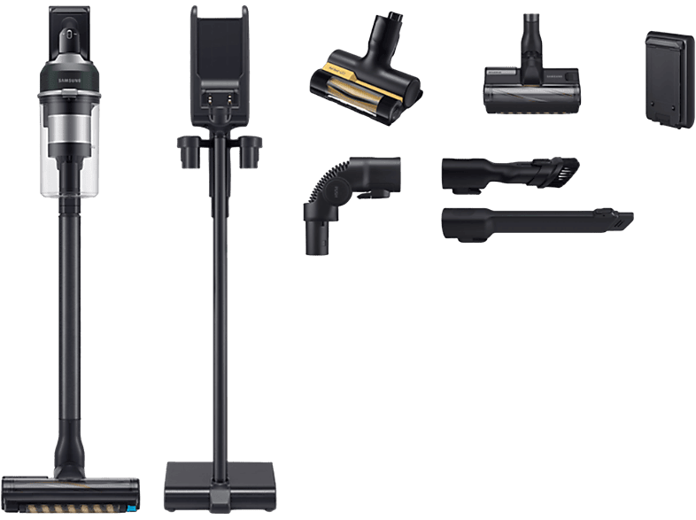 Aspirador escoba - Samsung SAMVS20C9542TN_WA, 210 W, Potencia de succión 210 AirWatt, Depósito 0,8 l, Autonomía 60 min, Negro