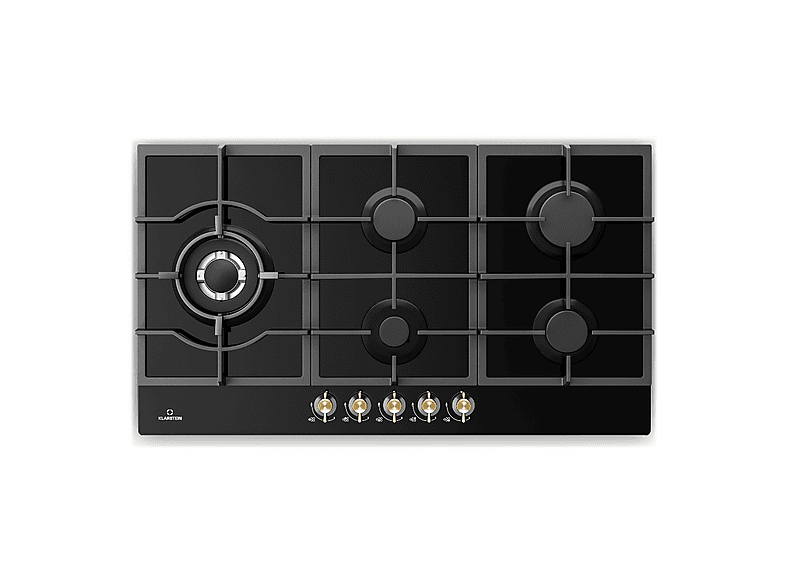 Placa de gas - Klarstein Victoria Chef Edition 5 zone, 5 zonas, 90 cm, Negro