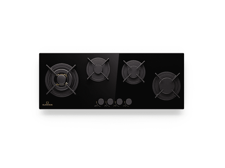 Placa de gas - Klarstein Goldflame, 4 zonas, 90 cm, Negro