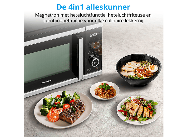 Microondas libre instalación - Medion AKLBB1794497094, 900 W, 25 l, Inox