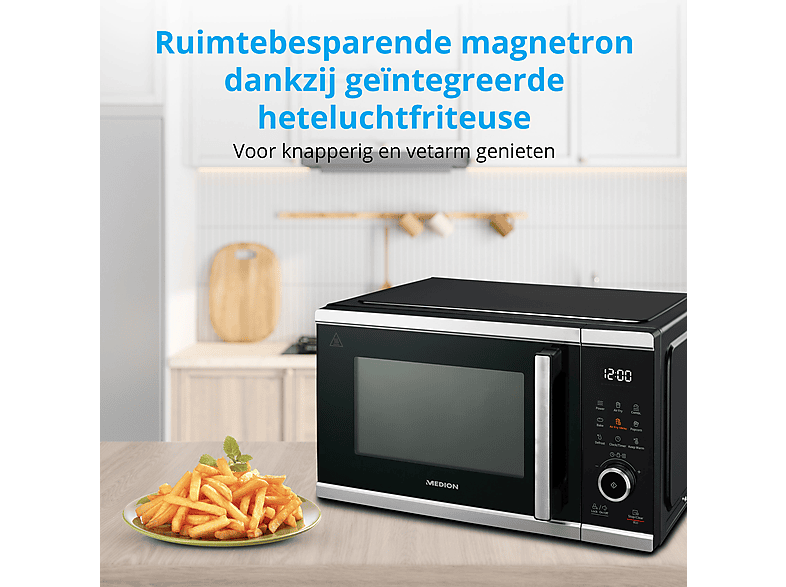 Microondas libre instalación - Medion AKLBB1794497094, 900 W, 25 l, Inox