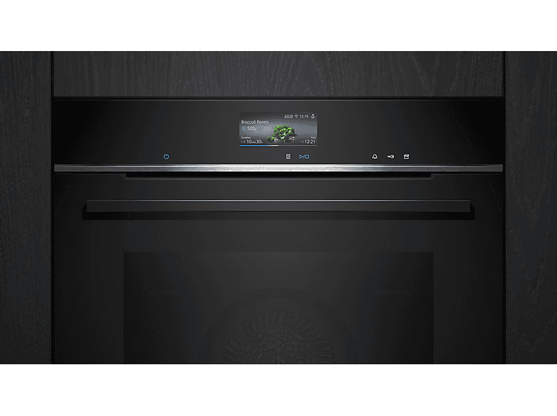 Horno a vapor - Siemens iQ700 HR776G1B1, Pirolítico, 71 l, 594 mm, Negro