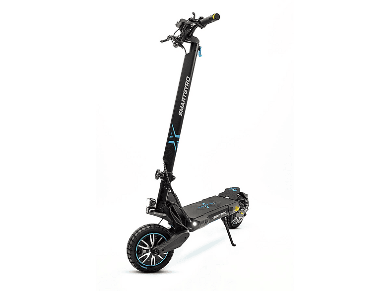 Patinete eléctrico - Smartgyro CROSSOVER DUAL MAX LR, Pot. máx. 1000 W, Carga máx. 140 kg, 70 km autonomía, 18,000 mAh, Negro