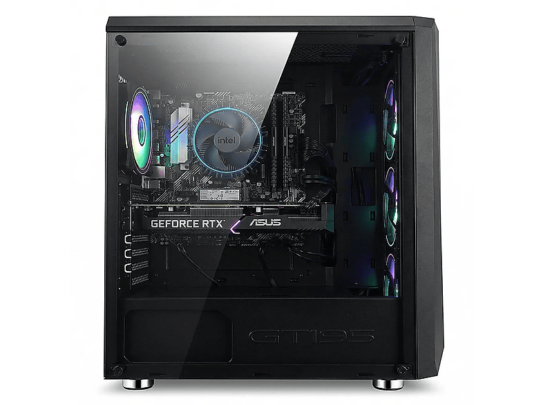 PC Gaming - PC Racing INTEL I5 ORDENADOR SOBREMESA, Intel® Core™ i5 12400F, 16 GB RAM, 1 TB SSD, GeForce RTX™ 5060, Windows 11 Pro, Negro