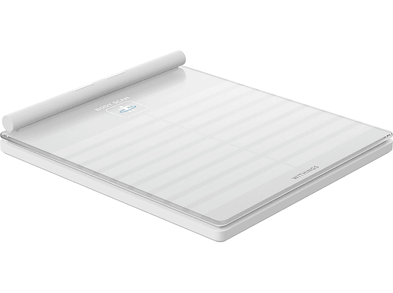 Báscula de baño - Withings Body Scan, Peso máximo 200 kg, Indicador Masa Corporal (IMC), Bluetooth, Blanco