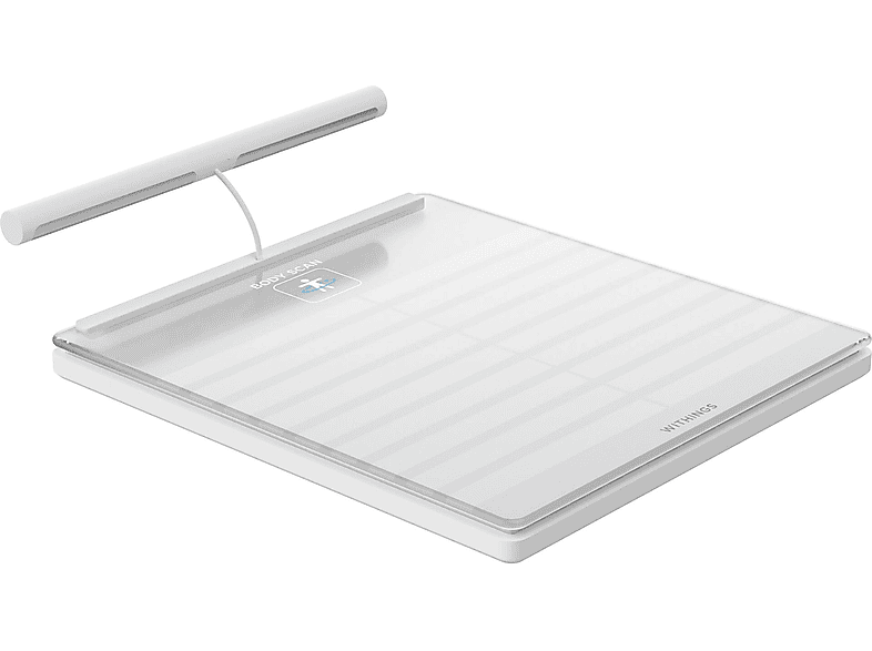 Báscula de baño - Withings Body Scan, Peso máximo 200 kg, Indicador Masa Corporal (IMC), Bluetooth, Blanco