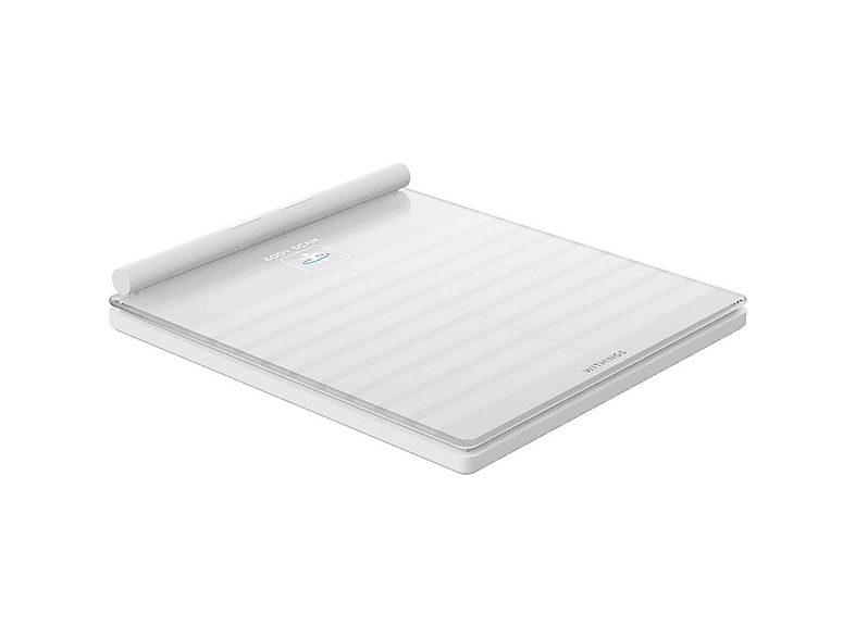 Báscula de baño - Withings Body Scan, Peso máximo 200 kg, Indicador Masa Corporal (IMC), Bluetooth, Blanco