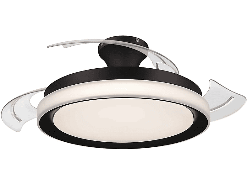 Ventilador de techo - Philips BLISS DC 28W+35W 27-55-40K BLACK, 6 velocidades, Aspas retráctiles, Negro