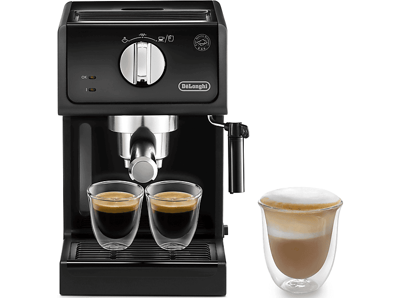 Cafetera express - Delonghi ECP31.21, 15 bar, 1100 W, 2 tazas, Negro