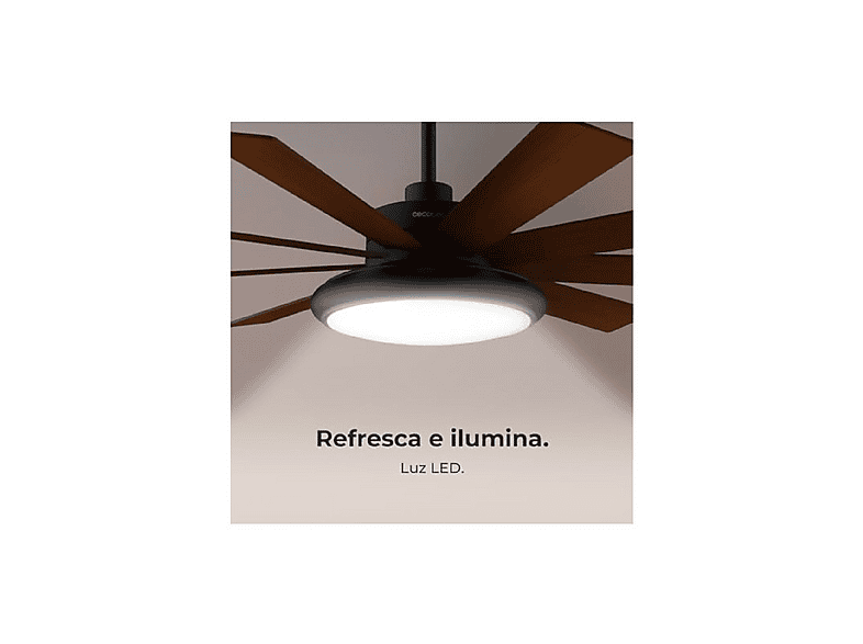 Ventilador de techo - Cecotec EnergySilence Aero 7000 Light Pro, 50 W, 2 velocidades, Marron