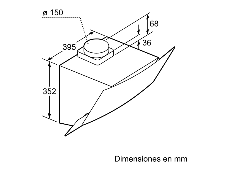 Campana decorativa - Balay 3BC565GB, Decorativa, 3 velocidades, 216 W, 530 m³/h, 70 dB, Casete multicapa, Blanco