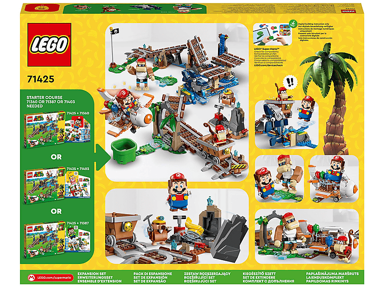 Juego de construcción - LEGO Set de juguetes de construcción LEGO® Super Mario™ 71425 Vagoneta minera de Diddy Kong (1157 piezas)