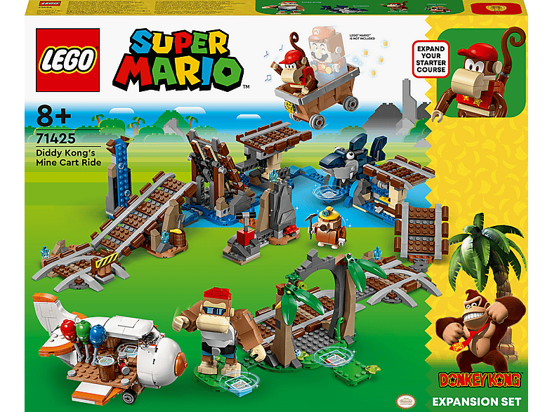 Juego de construcción - LEGO Set de juguetes de construcción LEGO® Super Mario™ 71425 Vagoneta minera de Diddy Kong (1157 piezas)