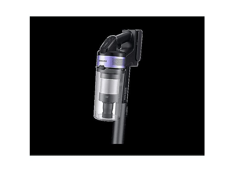 Aspiradora escoba - Samsung Jet 75E Turbo VS20B75B1R4, 550 W, Potencia de succión 200 AirWatt, Depósito 0,8 l, Negro, Cromo, Violeta