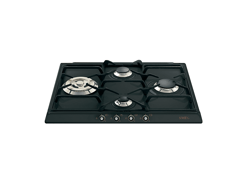 Placa de gas - Smeg 100314786, 4 zonas, Gas Natural, Gas Butano, Gas Propano, 60 cm, Inox