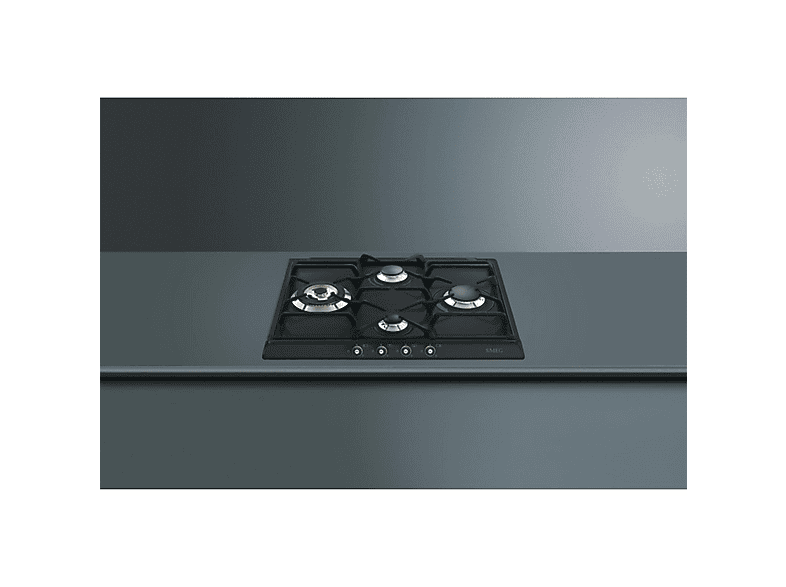 Placa de gas - Smeg 100314786, 4 zonas, Gas Natural, Gas Butano, Gas Propano, 60 cm, Inox