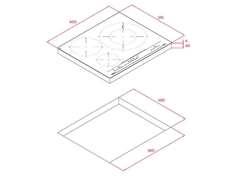 Placa de inducción - Teka IZC 63630 MST ST STONE GREY, 3 zona(s) zonas, 600 mm, Negro