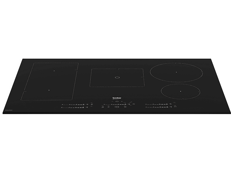 Placa de inducción - Beko BEKHII85770UFT, 5 zonas, 780 mm, Negro