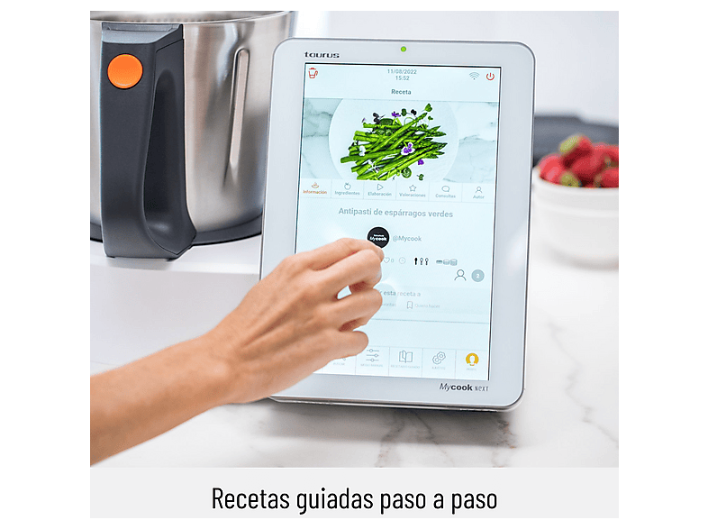 Robot de cocina - Taurus MYCOOK NEXT, 2000 W, 2,5 l, Blanco