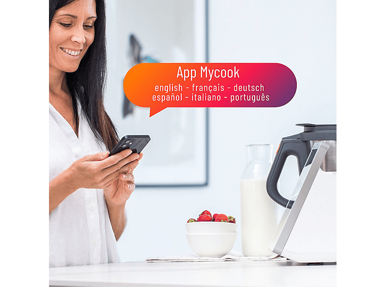 Robot de cocina - Taurus MYCOOK NEXT, 2000 W, 2,5 l, Blanco