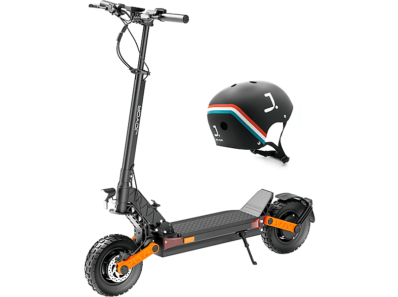 Patinete eléctrico - Joyor S-PRO con homologación para circular por carretera (DGT) + Casco, Carga máx. 120 kg, 26 mAh, Negro