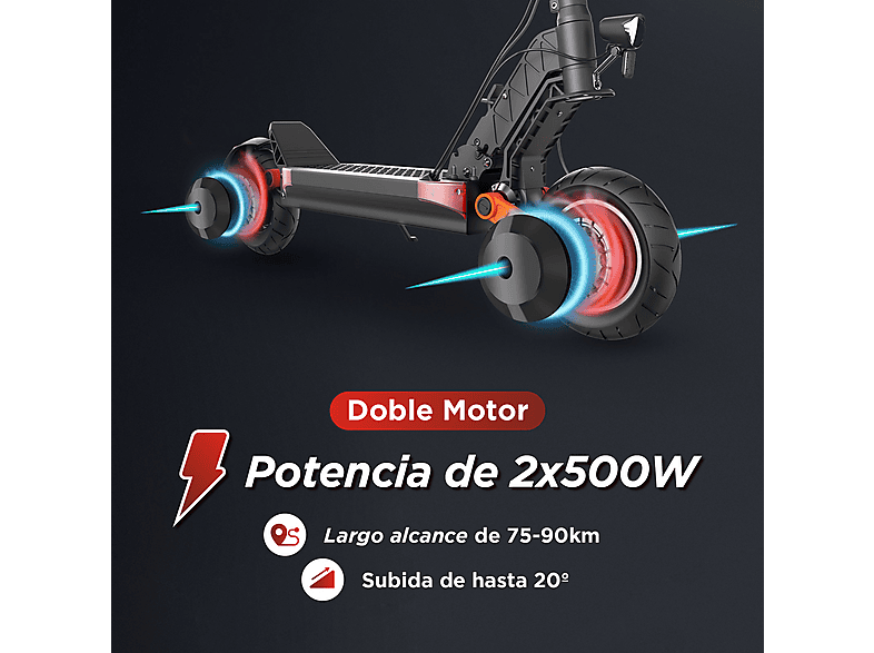 Patinete eléctrico - Joyor S-PRO con homologación para circular por carretera (DGT) + Casco, Carga máx. 120 kg, 26 mAh, Negro
