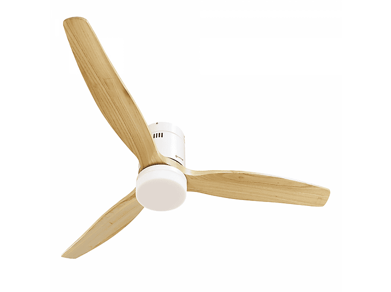Ventilador de techo - Grunkel Con luz LED SKYWIND-52WB, 40 W, 6 velocidades, Blanco, Madera