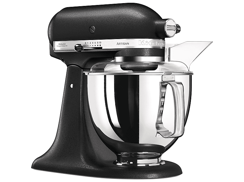 Robot amasador - KitchenAid 5KSM175PSEBK, 300 W, 4,8 l, Negro