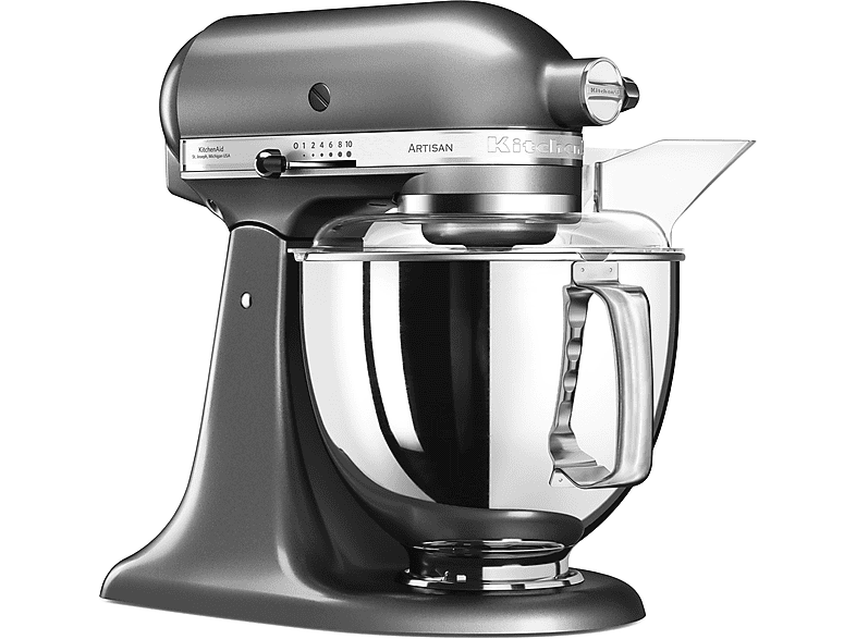 Robot de cocina - KitchenAid 5KSM175PSEMS, 300 W, 4,8 l, Plata Medallon