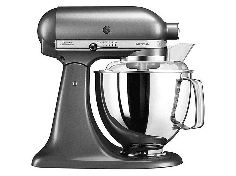 Robot de cocina - KitchenAid 5KSM175PSEMS, 300 W, 4,8 l, Plata Medallon