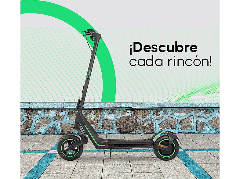 Patinete eléctrico - Youin XL3, Pot. máx. 800 W, Carga máx. 120 kg, 45 km autonomía, 12500 mAh, Negro