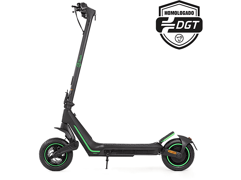 Patinete eléctrico - Youin XL3, Pot. máx. 800 W, Carga máx. 120 kg, 45 km autonomía, 12500 mAh, Negro