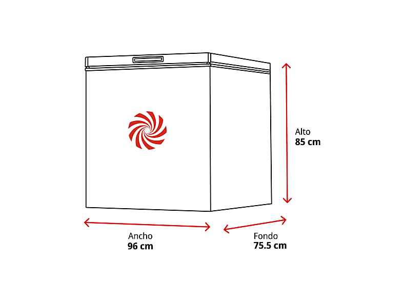 Congelador horizontal - Jocel JCH-255, 255 l, 85 cm, 120 W, Blanco