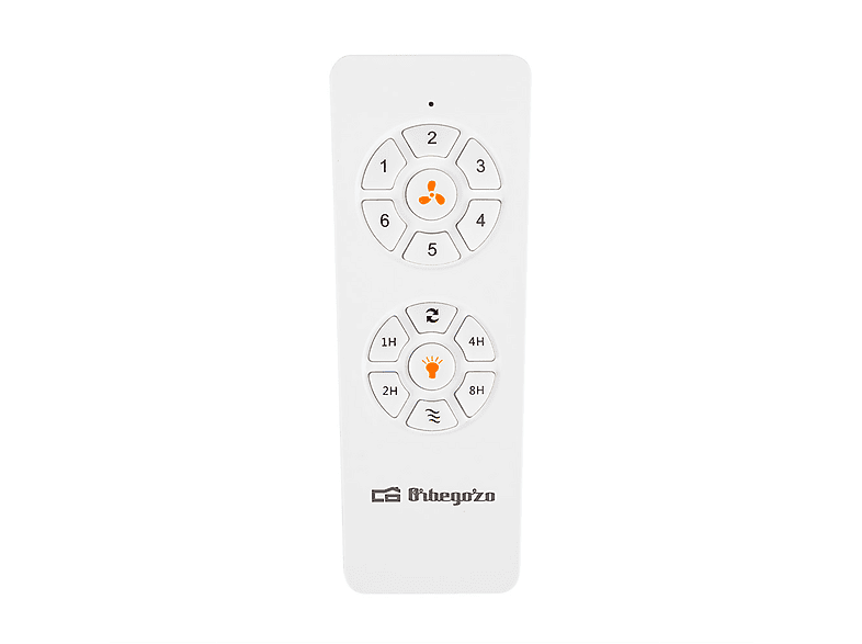 Ventilador de techo con luz - Orbegozo CP 114132, 40 W, 6 velocidades, Blanco