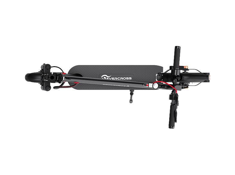 Patinete eléctrico - Evercross Tech EV85F homologado, Pot. máx. 350 W, Carga máx. 120 kg, 7800 mAh, Negro rojo