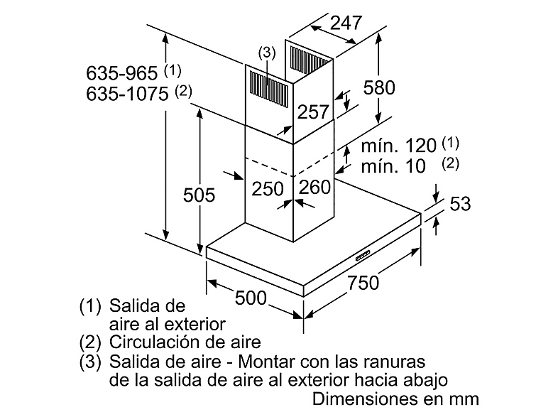 Campana - Bosch DWB77IM50, Decorativa, 4 velocidades, 710 m3/h, Válvula antirretorno, 65 dB, Inox
