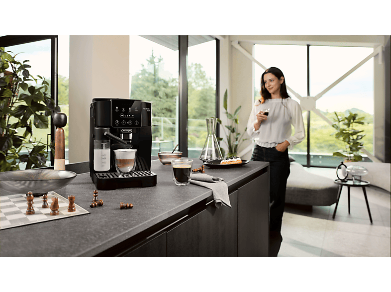 Cafetera automática - Delonghi ECAM 220.60.B, 15 bar, 1450 W, 0,5 l, 2 tazas, Negro