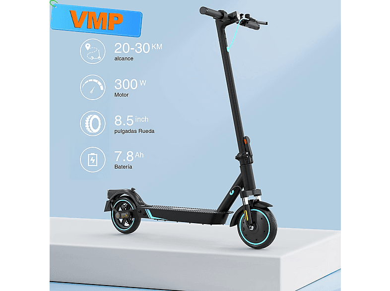 Patinete eléctrico - Rcb R17 Homologados, Pot. máx. 300 W, Carga máx. 120 kg, 7800 mAh, negro